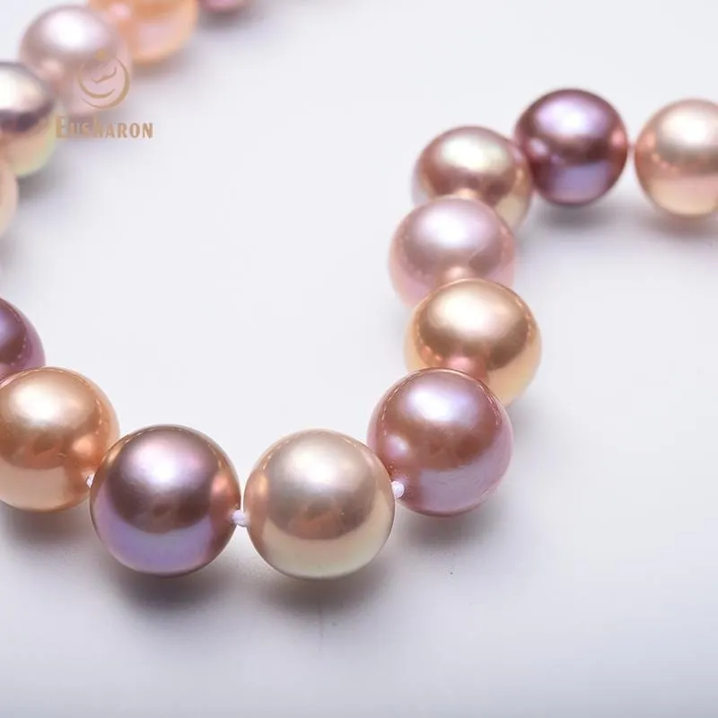 10-11mm/11-12mm AAA Round Multicolor Edison Pearl Necklace