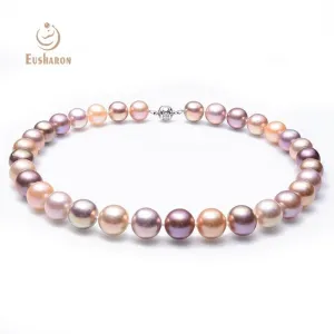 10-11mm/11-12mm AAA Round Multicolor Edison Pearl Necklace