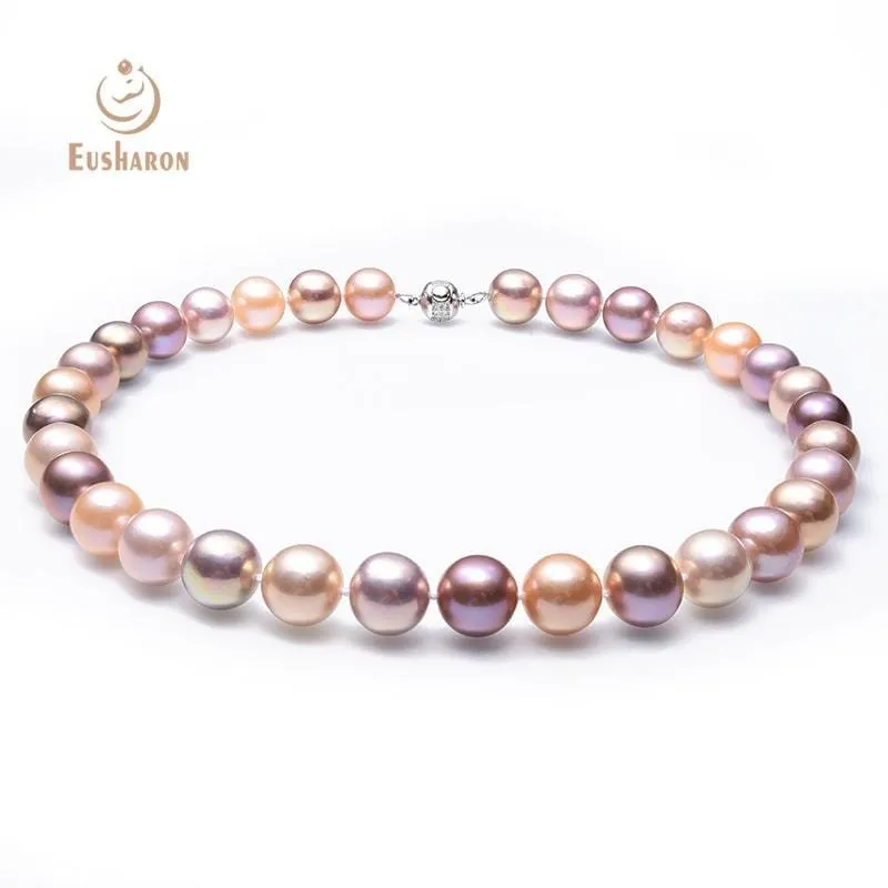 10-11mm/11-12mm AAA Round Multicolor Edison Pearl Necklace