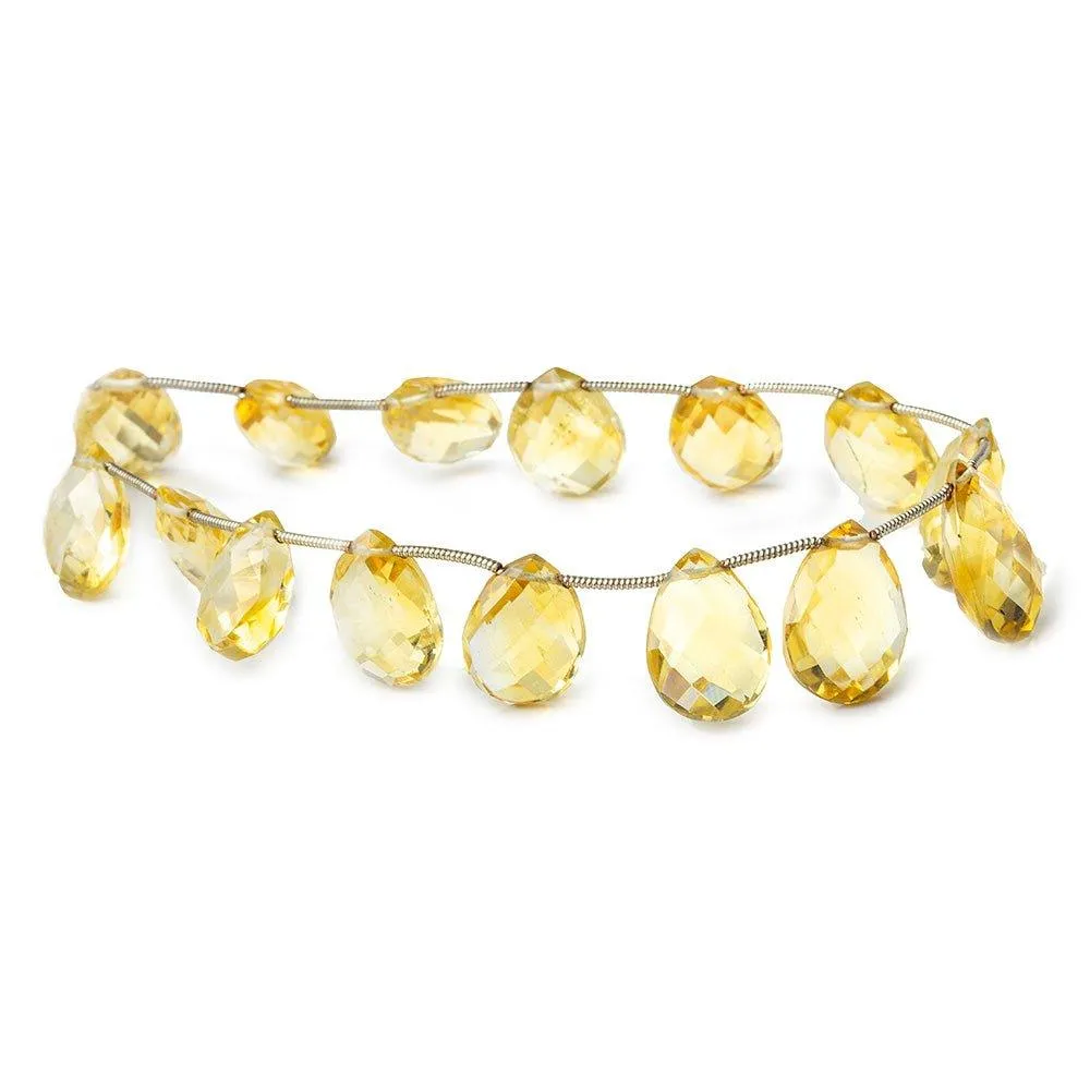 10x8-14x11mm Citrine Faceted Pears 7 inch 16 beads