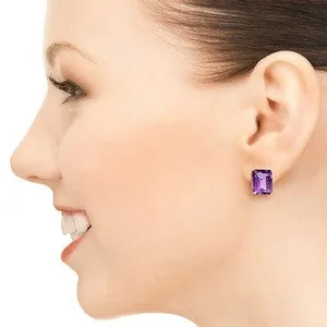 13 Carat 14K Solid White Gold Coming Years Amethyst Earrings