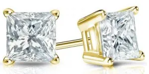 14 Karat Yellow 1.20ct Diamond Stud Earrings