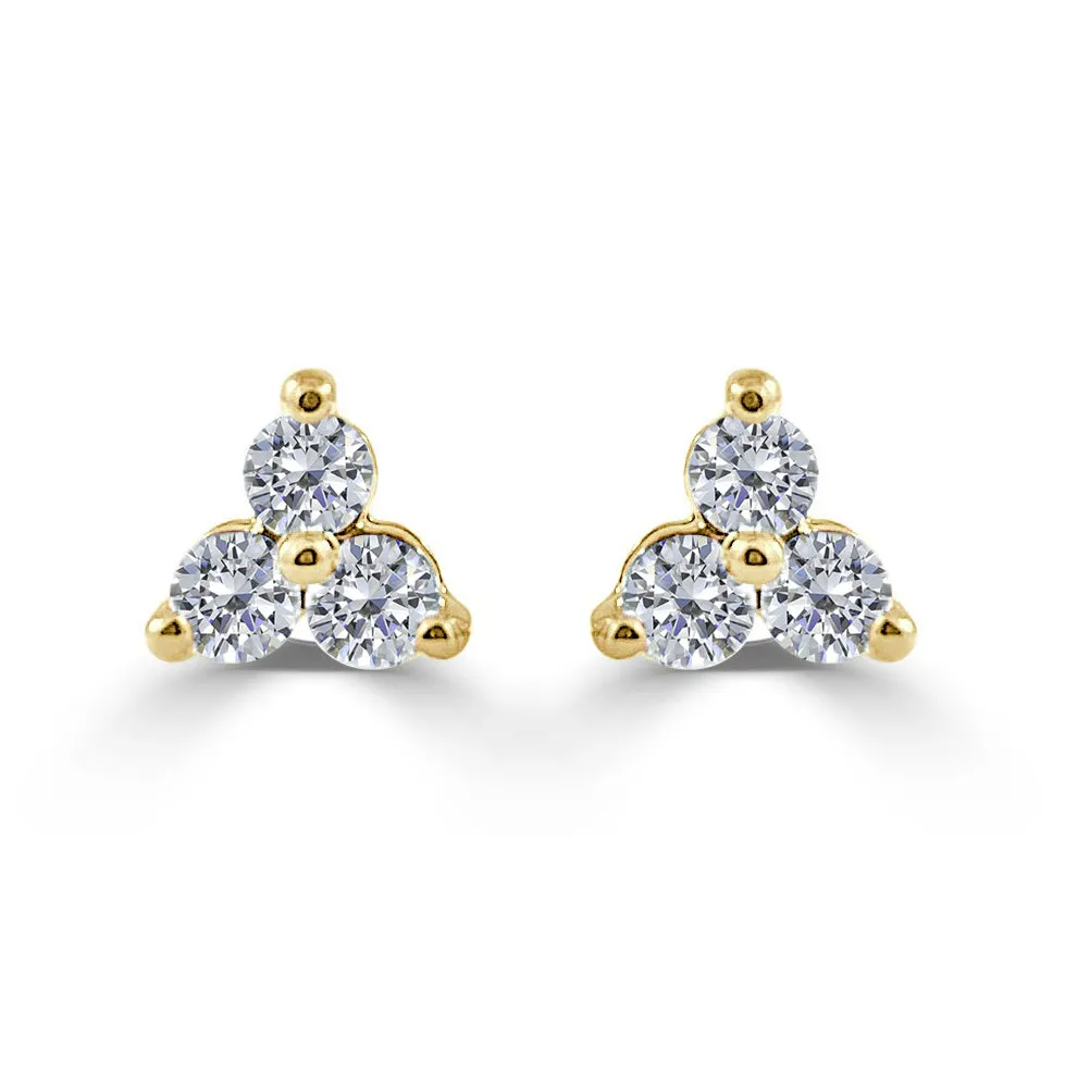 14k Gold & Diamond Stud Earrings - 0.50ct