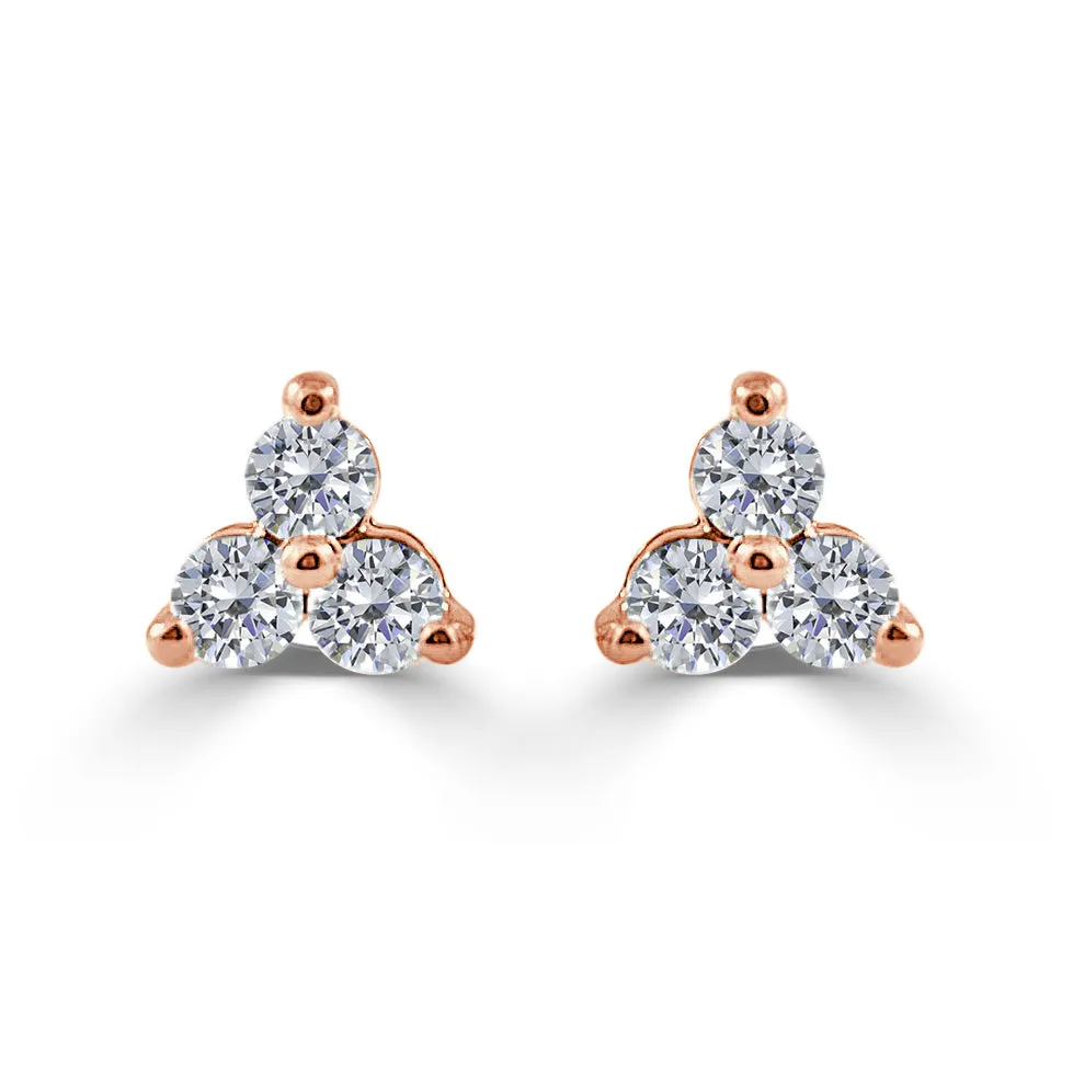 14k Gold & Diamond Stud Earrings - 0.50ct