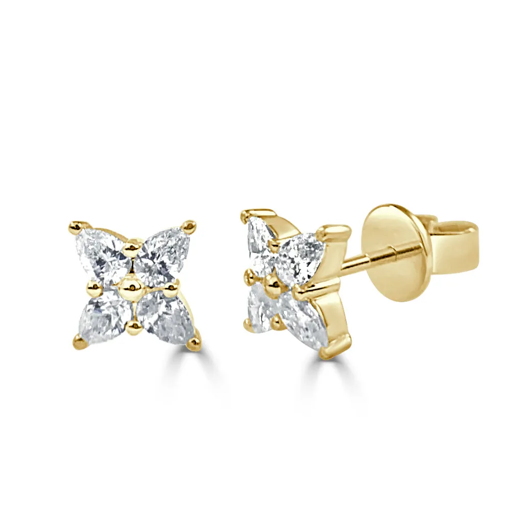 14k Gold & Diamond Stud Earrings - 0.69ct