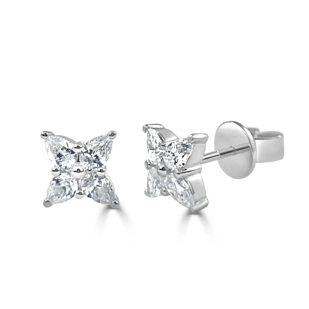 14k Gold & Diamond Stud Earrings - 0.69ct