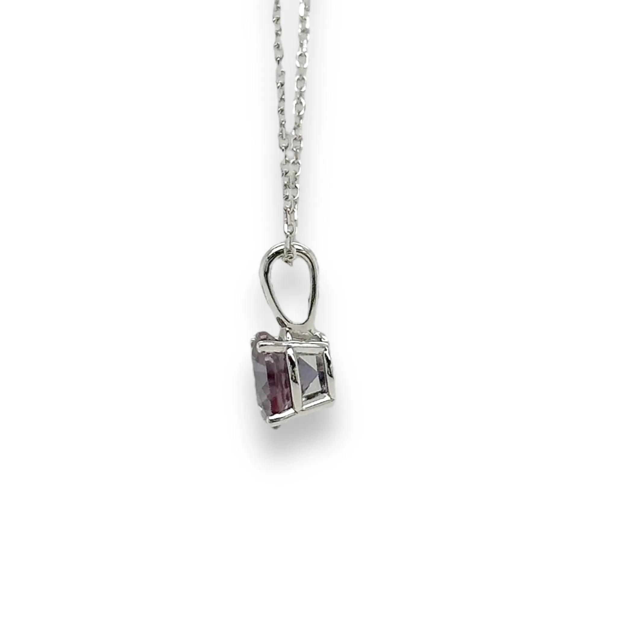 14K W Gold 1ct 6mm Lab-Created Alexandrite Pendant