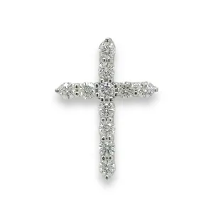 14K W Gold G/I1 0.75cttw Diamond Cross