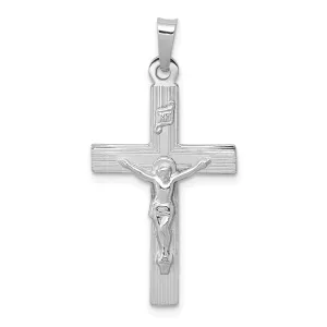 14k White Gold INRI Crucifix Pendant