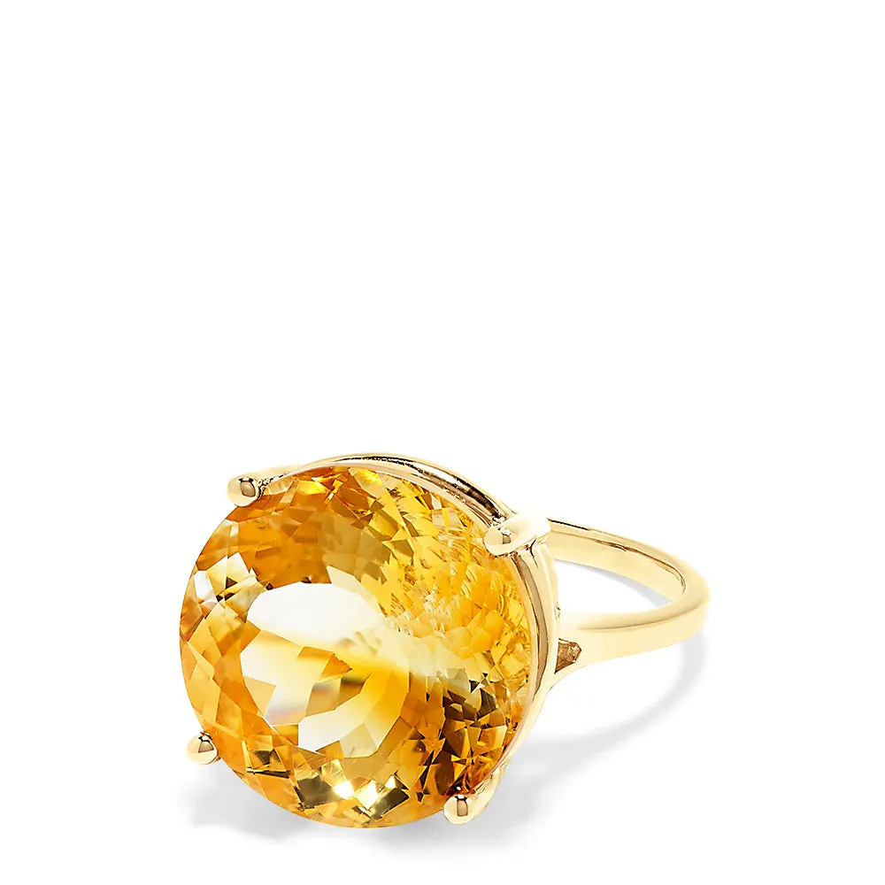 14K Yellow Gold Citrine Ring, 12.54 TCW