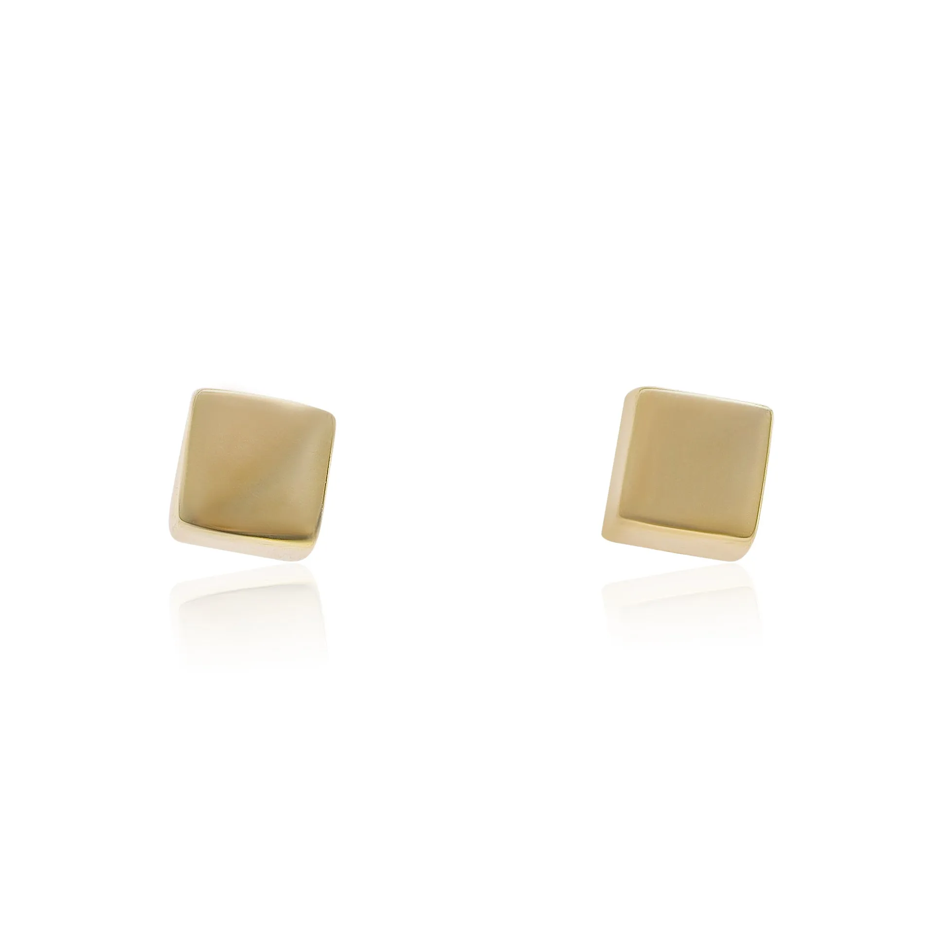 14K YELLOW GOLD CUBE EARRINGS