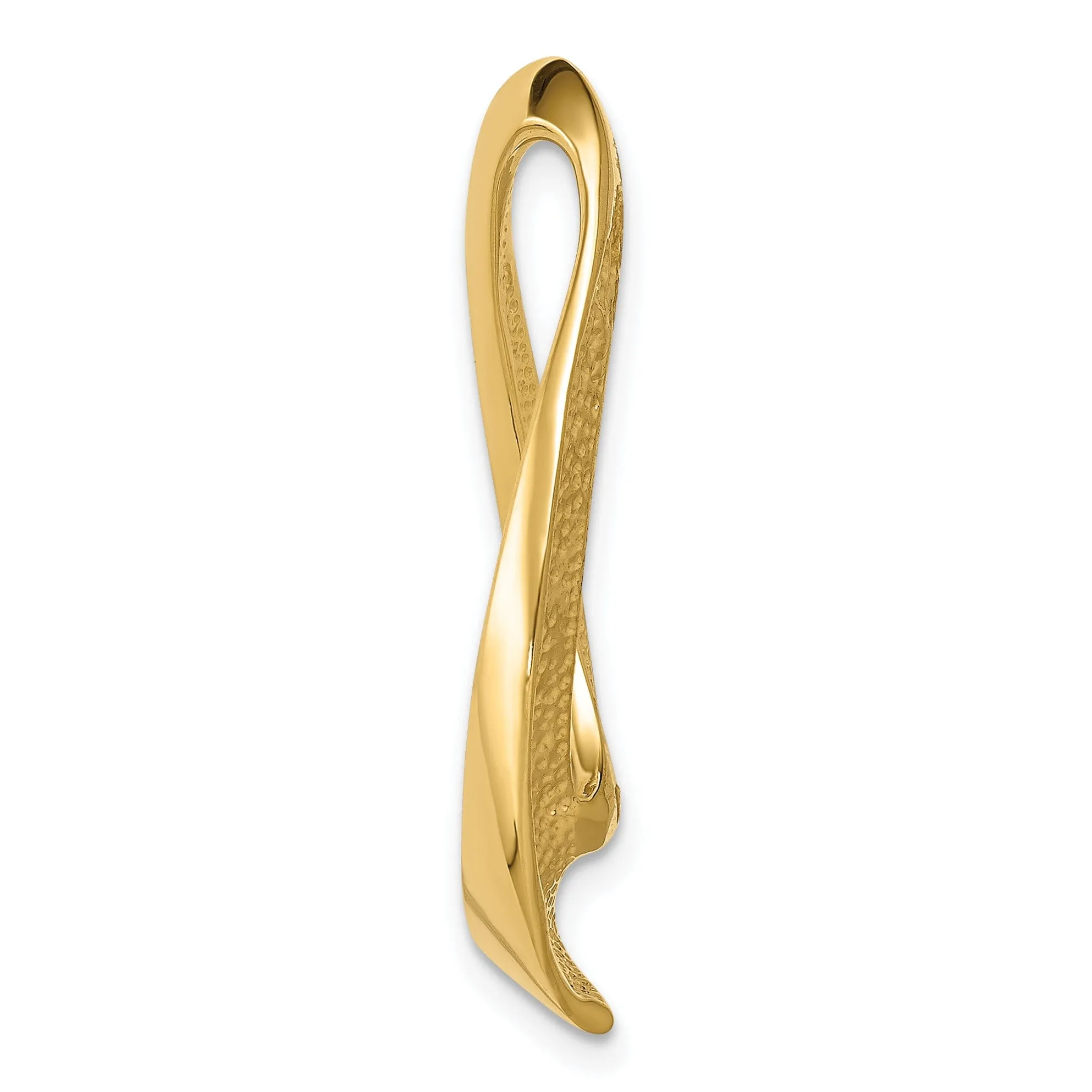 14k Yellow Gold Fancy Reversible Style Omega Slide Pendant