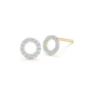 14kt Yellow Gold Mini Diamond Circle Stud