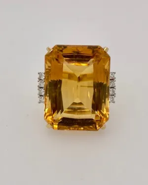 18K Citrine & Diamond Ring