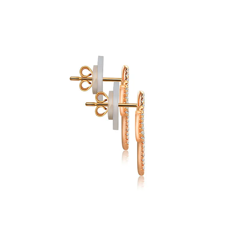 18k Gold Heartbeat Diamond Earring