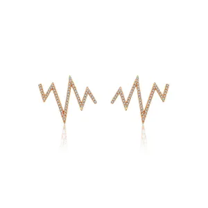 18k Gold Heartbeat Diamond Earring