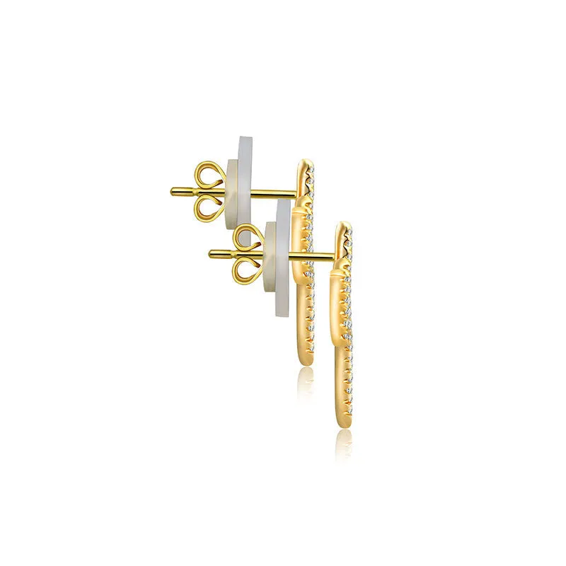 18k Gold Heartbeat Diamond Earring