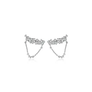 18k Gold Irregular Shape Chain Diamond Earring