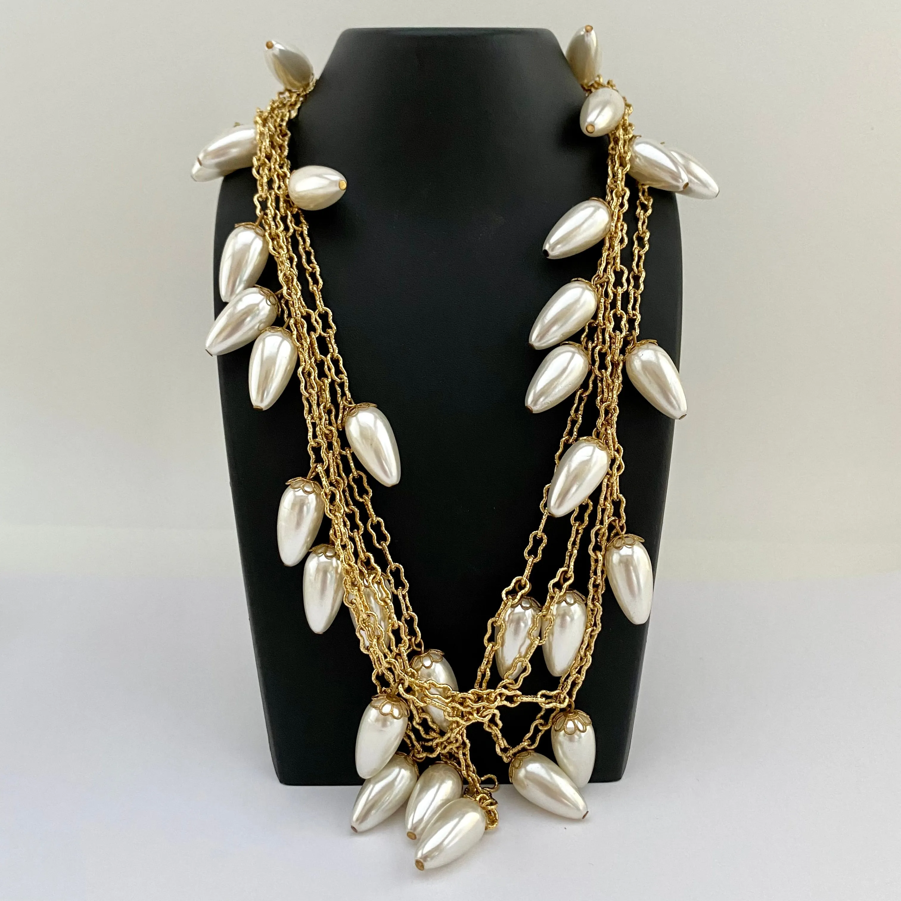 1980s Double Strand Faux Pearl Necklace