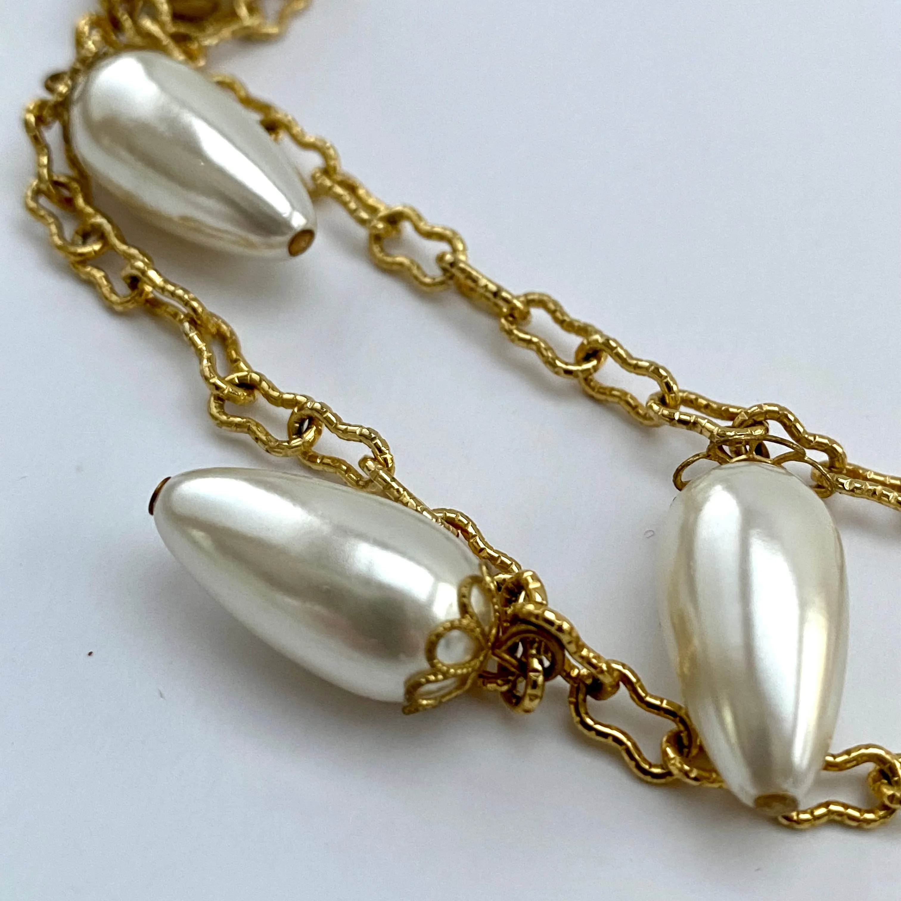 1980s Double Strand Faux Pearl Necklace