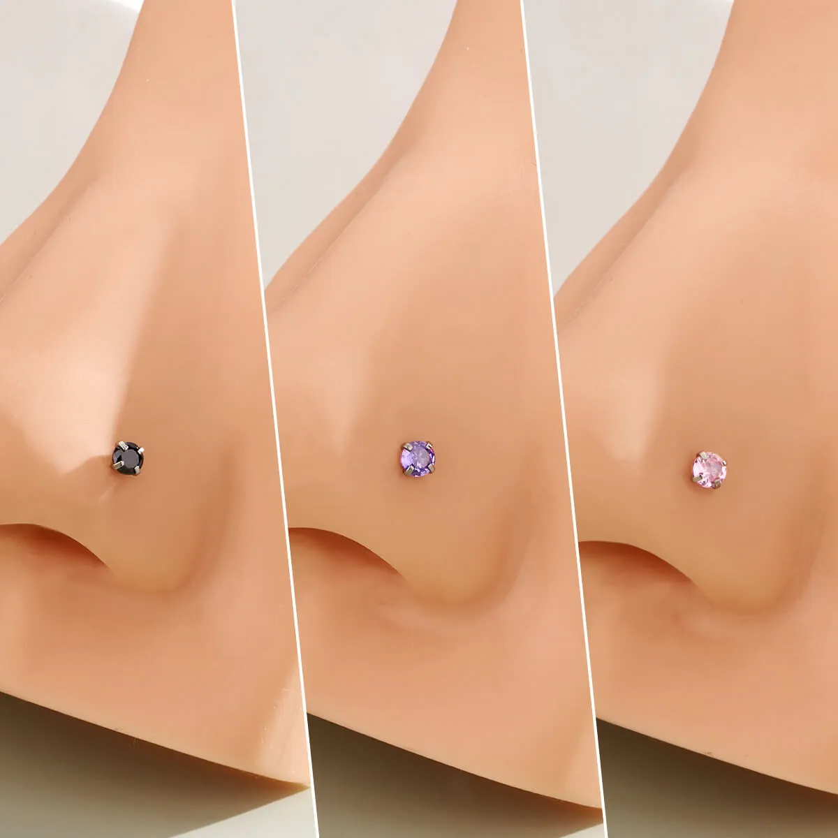 20G Titanium Vibrant CZ Nose Stud