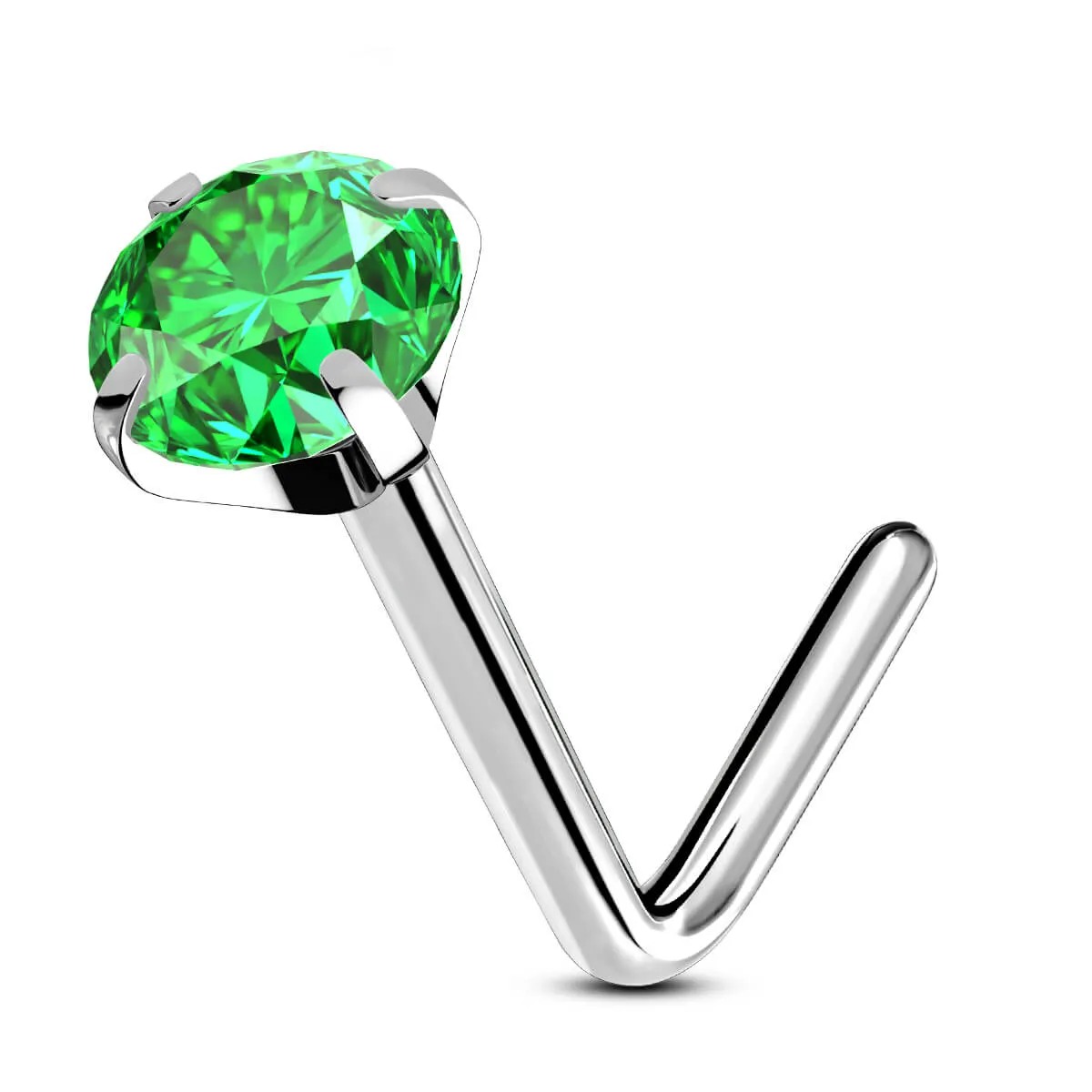 20G Titanium Vibrant CZ Nose Stud