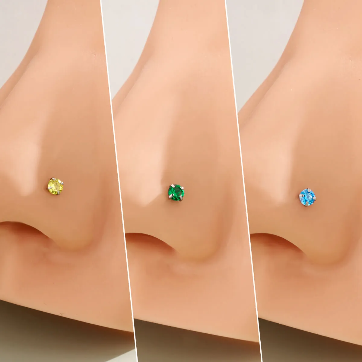 20G Titanium Vibrant CZ Nose Stud