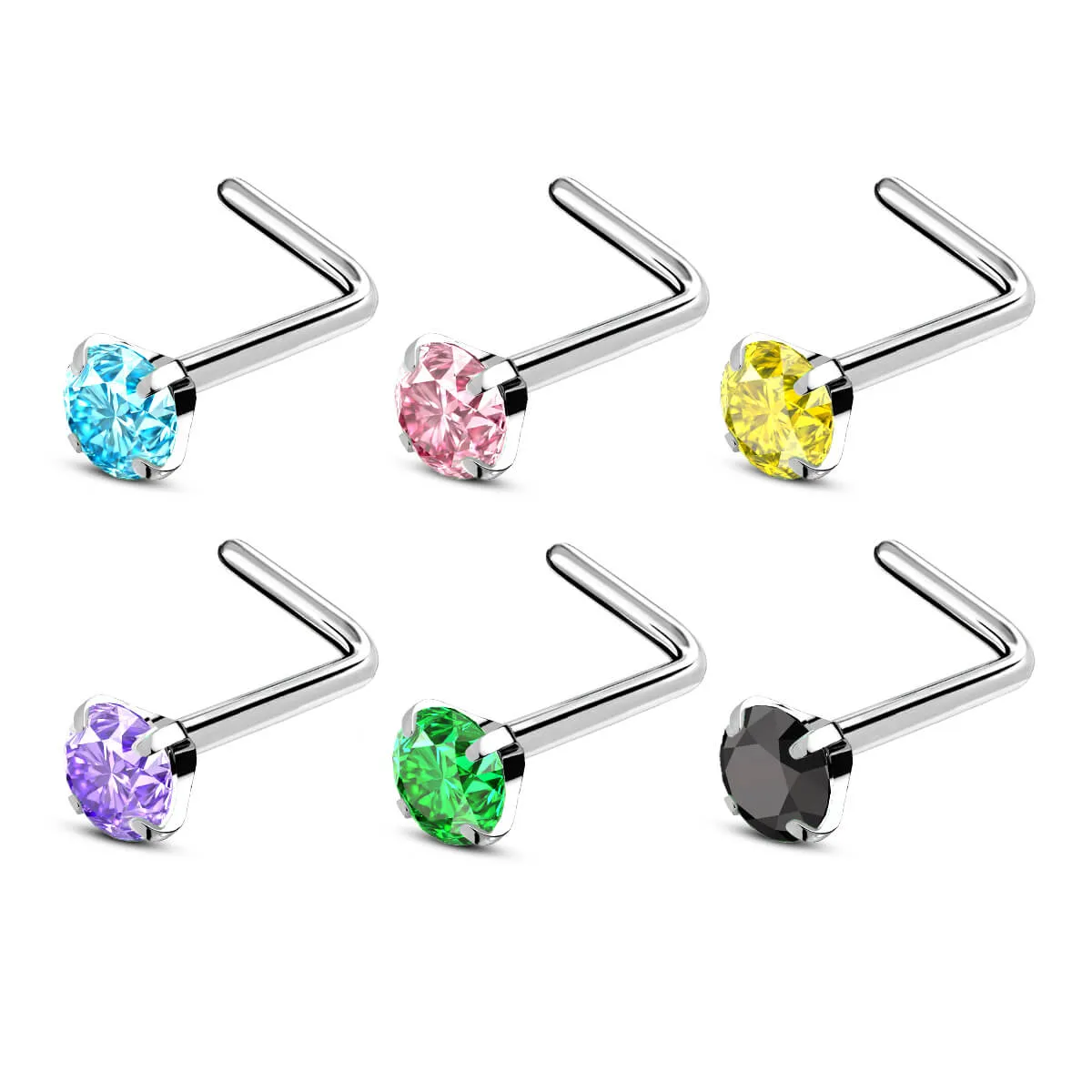 20G Titanium Vibrant CZ Nose Stud