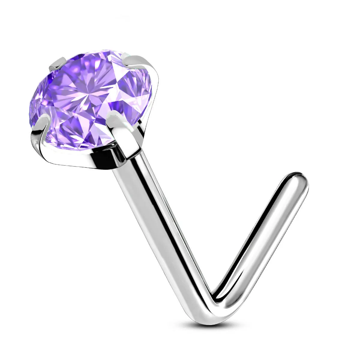 20G Titanium Vibrant CZ Nose Stud