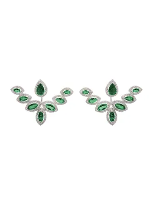 3.44ct Diamond Emerald 18K Gold Day & Night Earrings