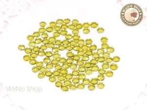 3mm Round Light Yellow Citrine Flatback Acrylic Rhinestone - 200 pcs