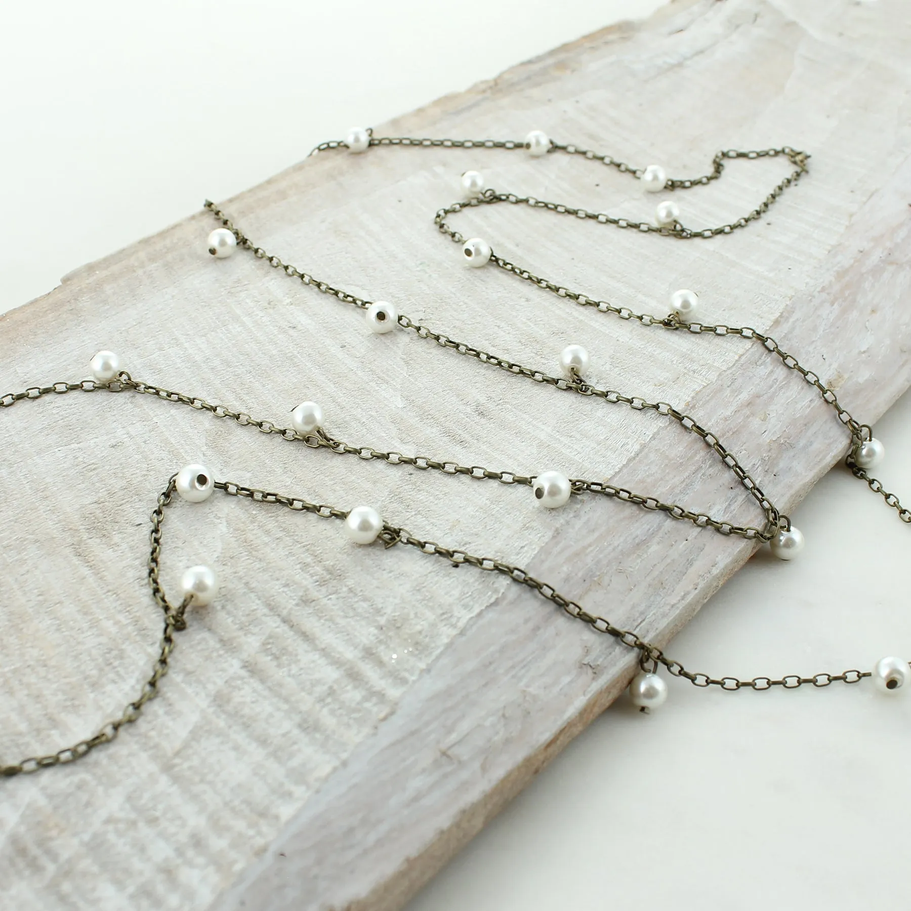 60” Pearl & Chain Necklace