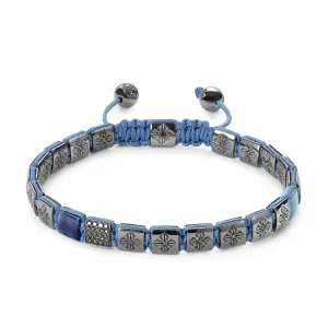 6mm Lock Blue 18K Gold Bracelet w. Diamond