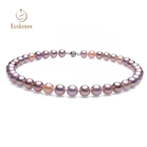 9-11.5mm Metal Edison Pearl Necklace AAA Quality with Strong Luster