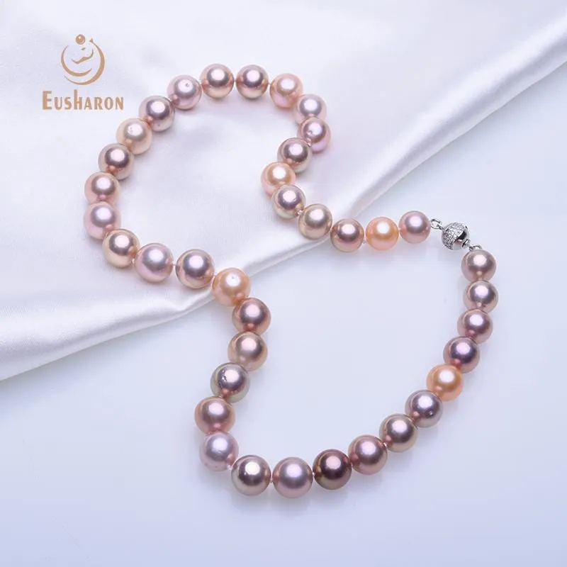 9-11.5mm Metal Edison Pearl Necklace AAA Quality with Strong Luster