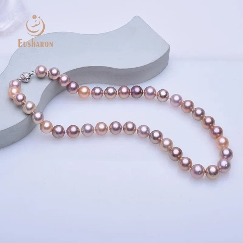 9-11.5mm Metal Edison Pearl Necklace AAA Quality with Strong Luster