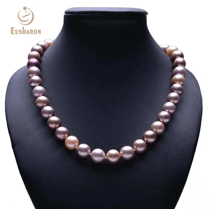 9-11.5mm Metal Edison Pearl Necklace AAA Quality with Strong Luster