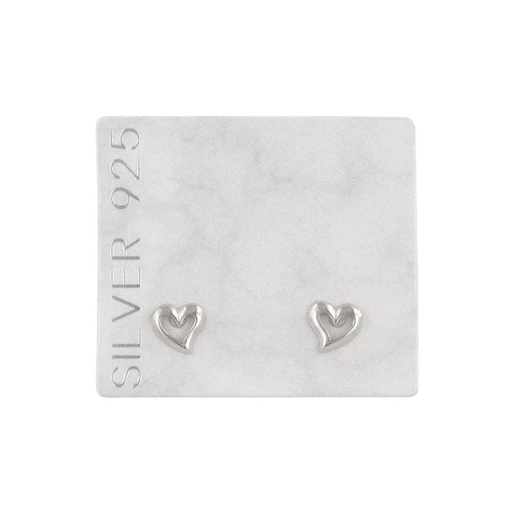 925 Silver Heart Stud Earrings