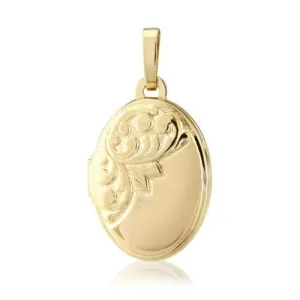 9ct Gold Classic Oval Locket Pendant, Vintage Charm, 15mm, 18" Chain, Gift box included