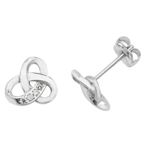 9ct White Gold Celtic Stud Earrings