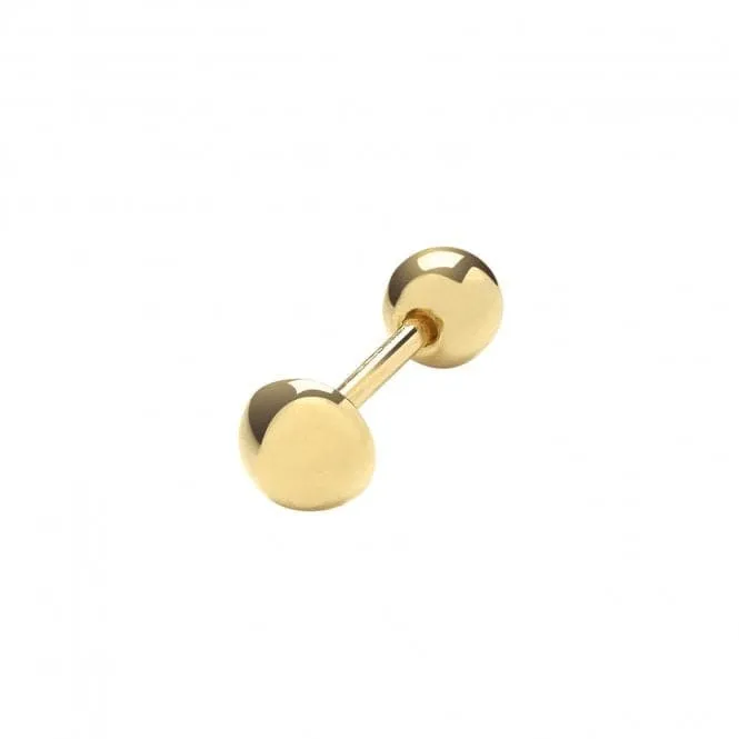 9ct Yellow Gold Dome Cartilage 6mm Post Stud ES1910