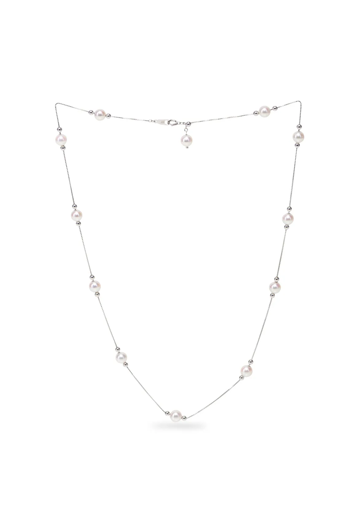 Adjustable Akoya Pearl Necklace (White Gold)