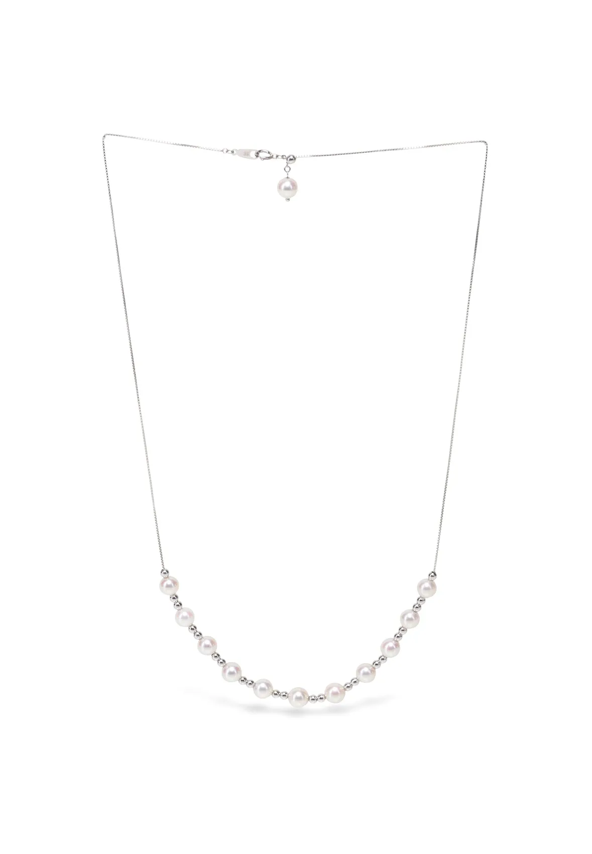 Adjustable Akoya Pearl Necklace (White Gold)