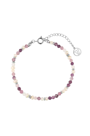 Amalfi Lilac Bead Bracelet Silver