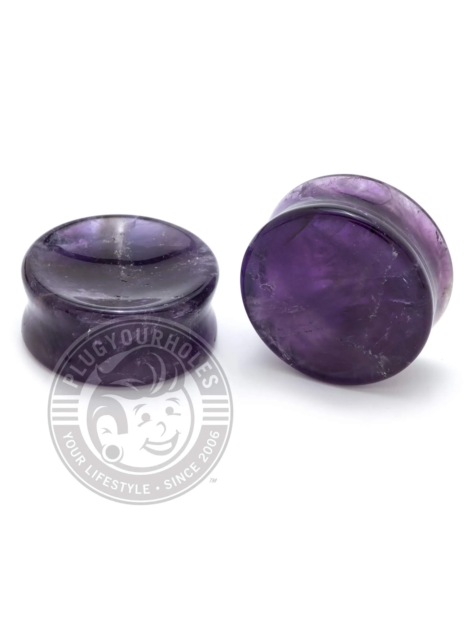 Amethyst Concave Stone Plugs