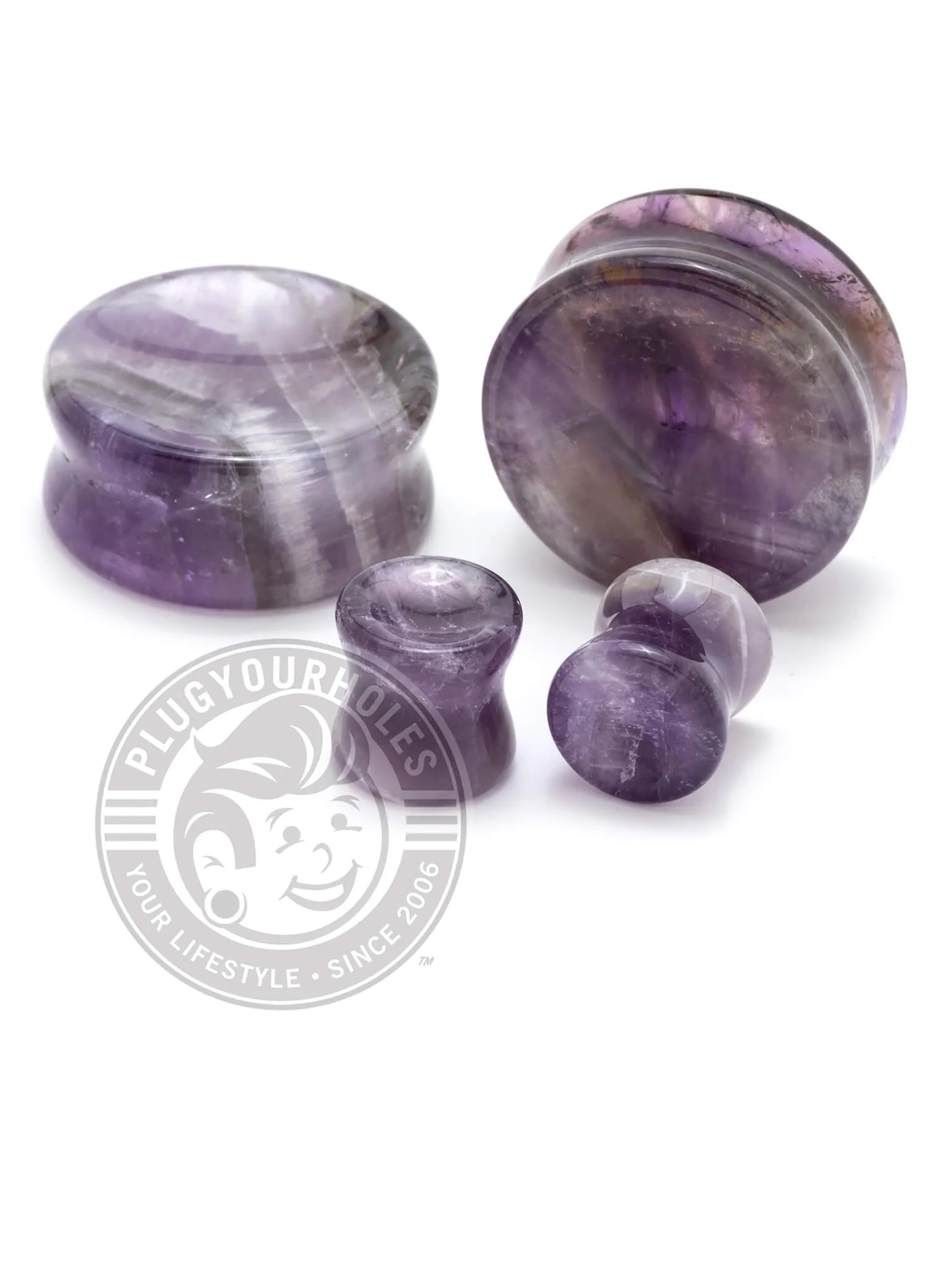 Amethyst Concave Stone Plugs