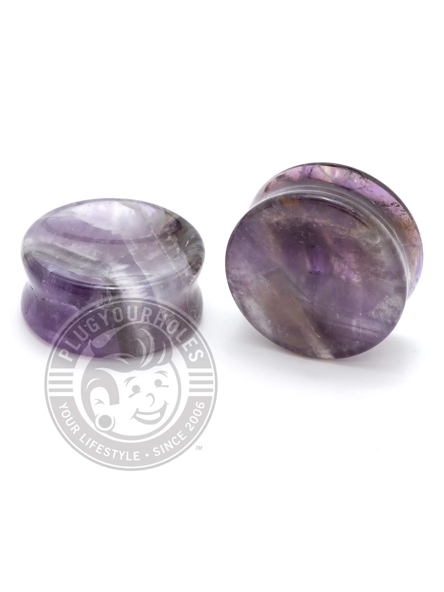 Amethyst Concave Stone Plugs