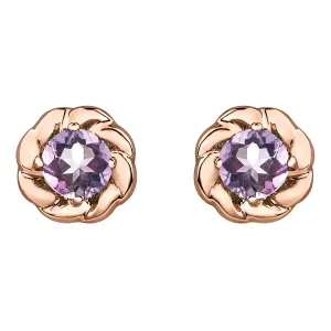 Amethyst Flower Earrings