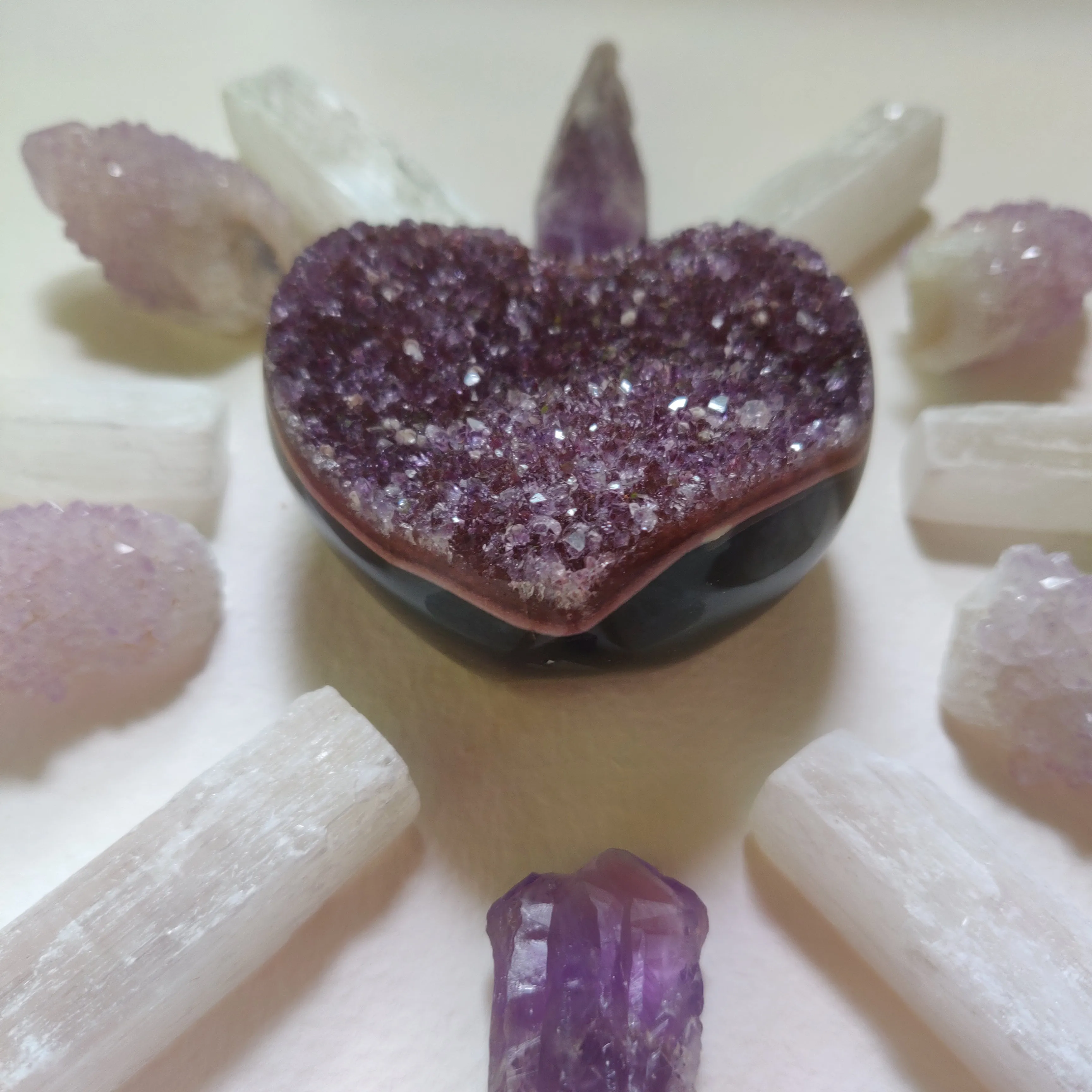 Amethyst Geode & Agate Heart (#27)