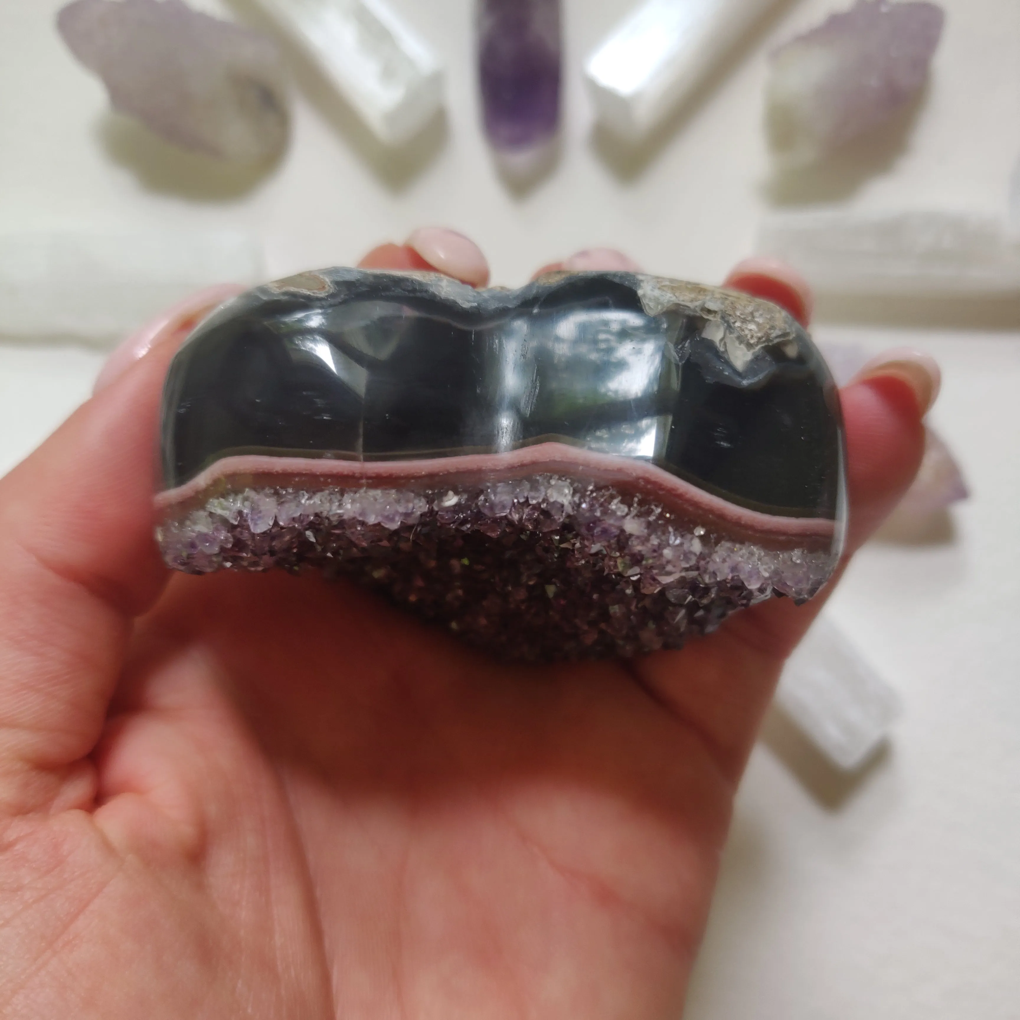 Amethyst Geode & Agate Heart (#27)